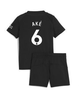 Billige Fotballdrakt Manchester City Nathan Ake #6 Replika Bortedraktsett Barn 2025-26 Kortermet (med bukser)